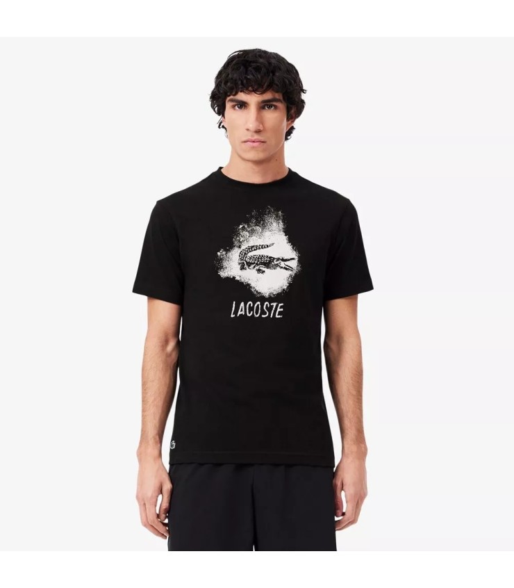 Maglietta nera grafica Lacoste Sport | IPONTENNIS