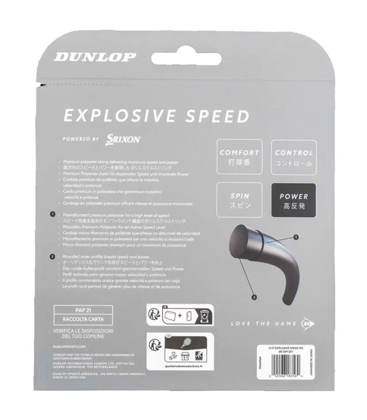 Corda Dunlop Explosive Speed Preta 12m | IPONTENNIS