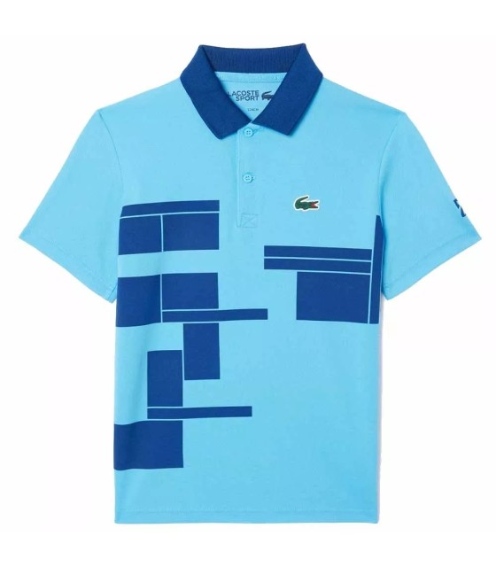 Lacoste Tennis Novak Djokovic Junior Blue polo | IPONTENNIS