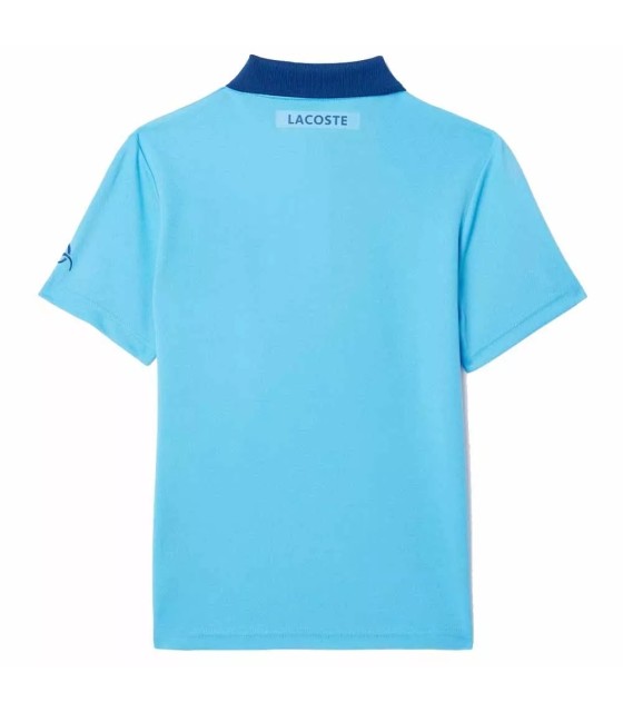 Polo azul de tênis para jovens Novak Djokovic da Lacoste | Ipontennis