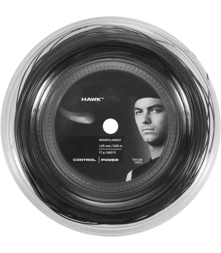 Bobina Head Hawk Schwarz 200m | Ipontennis