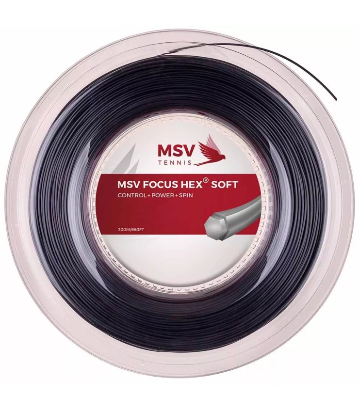 Bobine de cordage MSV Focus HEX SOFT Noir 200m | IPONTENNIS