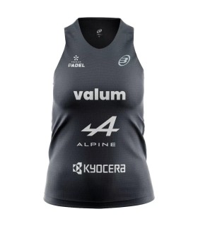 Camiseta de tirantes negra Bullpadel Claudia Fernández 1