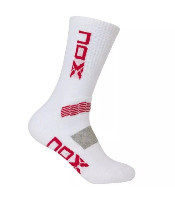 Chaussettes Nox Crew Blanches Rouges | Ipontennis