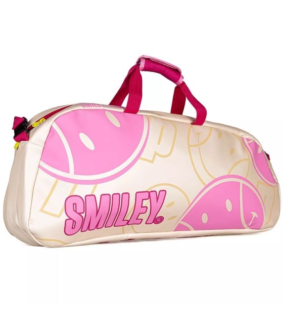 Bolsa de ténis Prince x Smiley Tour 6R Bege Rosa