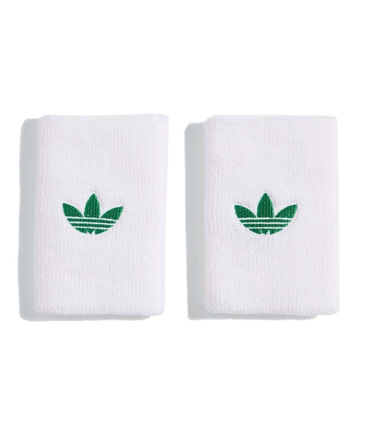 Munhequeiras Adidas Originals Grandes Brancas Verdes x 2