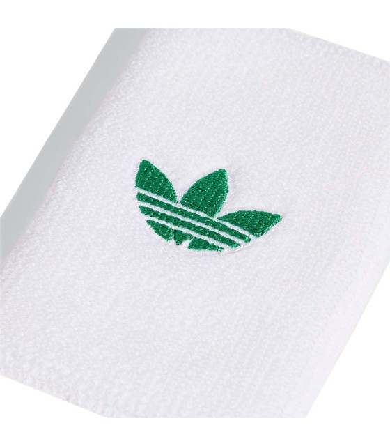 Adidas Originals Large White Green Wristbands x 2