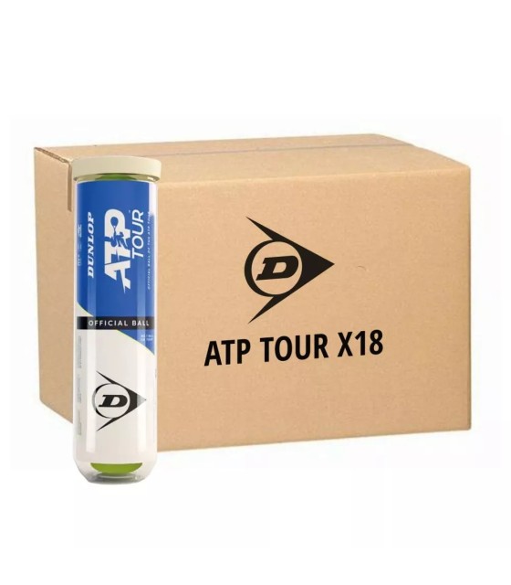 601599-C1 Caja de 18 latas de 4 bolas Dunlop ATP Tour