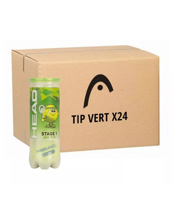 Karton mit 24 Röhren à 3 Head TIP Green Bällen.