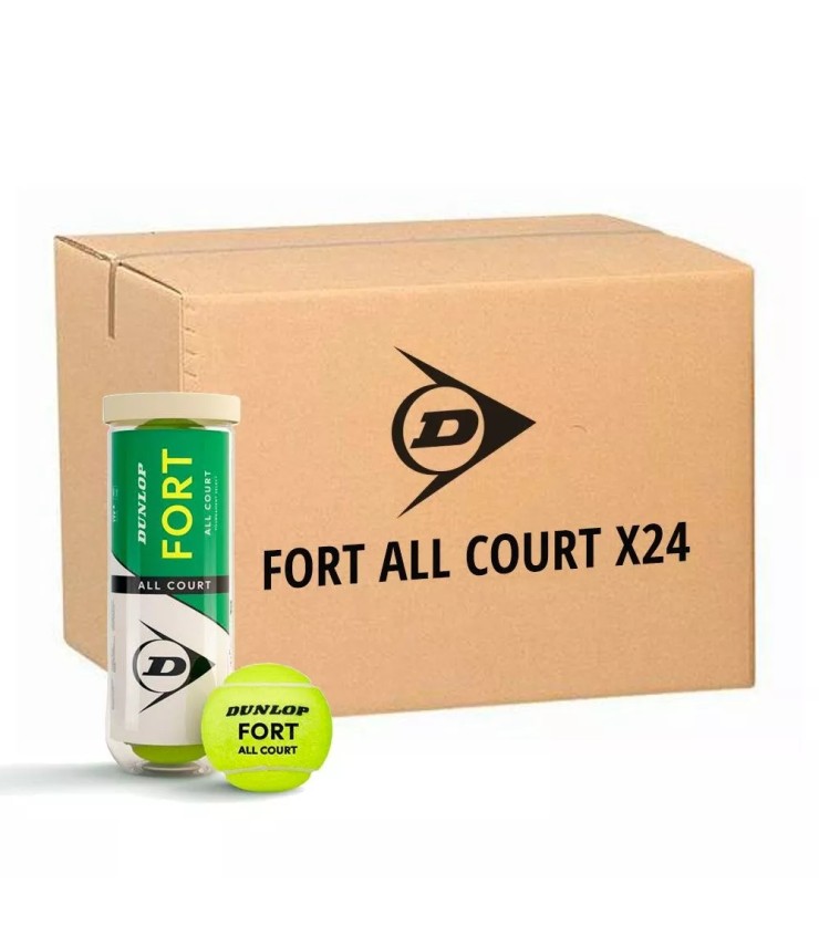Scatola di 24 tubi con 3 palline Dunlop Fort All Court