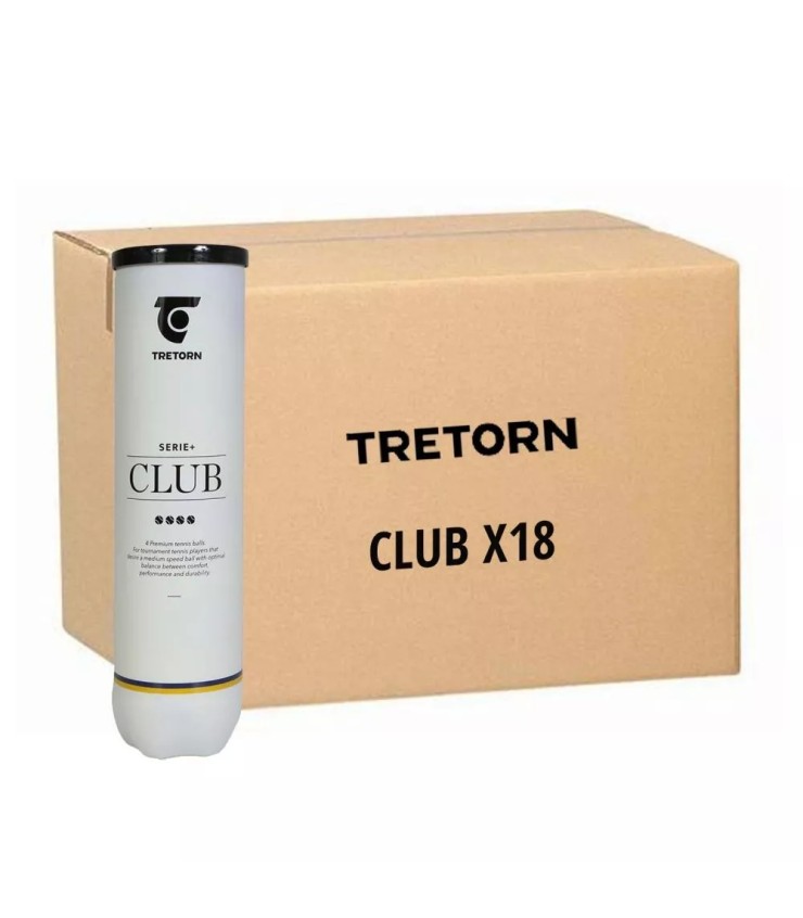 Caja con 18 tubos de 4 pelotas cada uno, modelo Tretorn Serie+ Club. | Ipontennis
