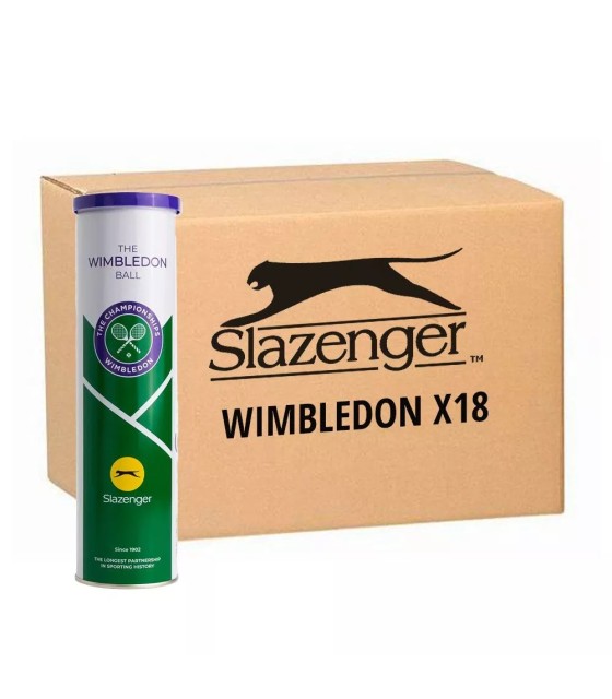 Scatola di 18 tubi con 4 palline Slazenger Wimbledon