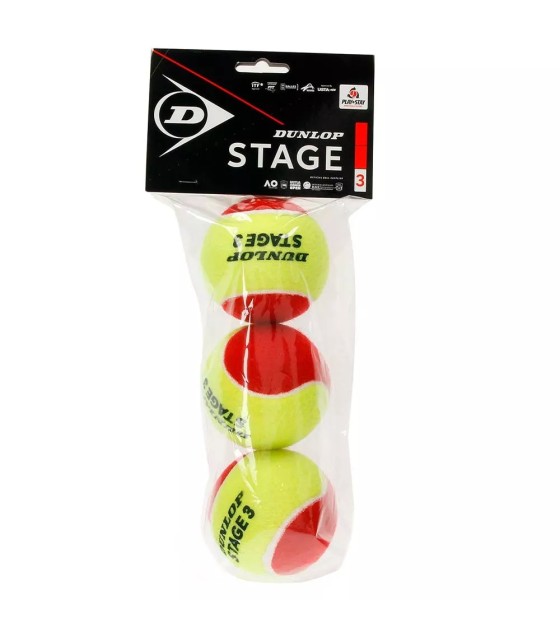 Tennisbälle Dunlop Stage 3 Red Pack von 3 | Ipontennis