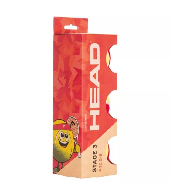 5784331 Bolsa con 3 pelotas Head TIP en color rojo.