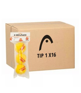 578363-C1 Caja con 16 bolsas de 3 pelotas de espuma, modelo Head TIP 1.