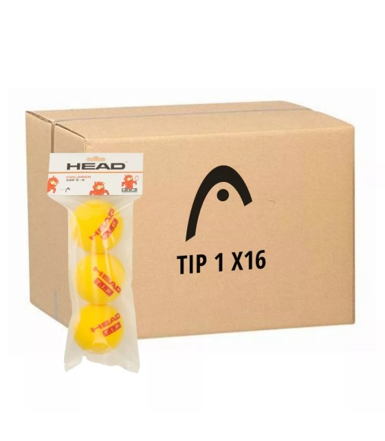 Caixa de 16 sacos com 3 bolas de espuma Head TIP 1. | IPONTENNIS