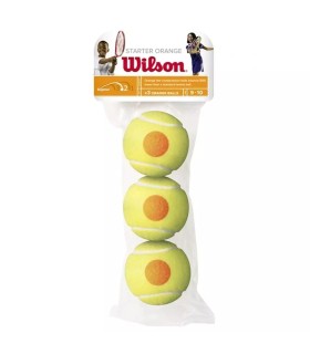 WRT1373001 Bolsa con 3 pelotas Wilson Starter Stage 2 en color naranja.