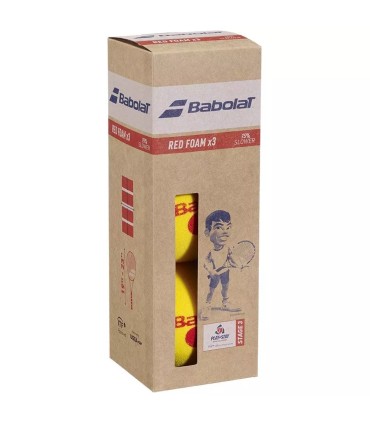 Boîte de 3 balles Babolat Red Foam.