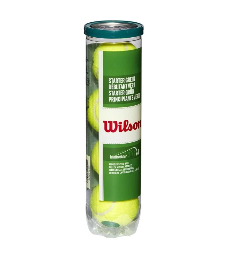 WRT1374002 Pelota Wilson Starter Play Verde, 4 unidades, bolsa.