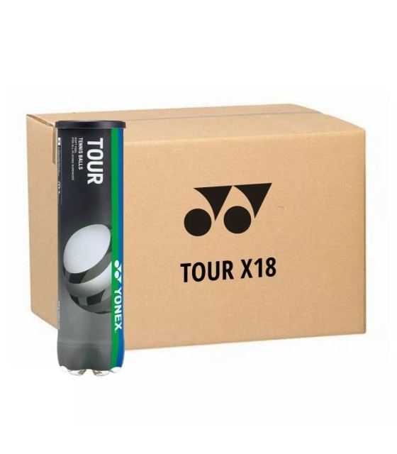 180TBYTO1 Caja con 18 tubos de 4 pelotas cada uno, modelo Yonex Tour.