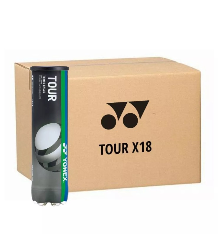 Boîte de 18 tubes de 4 balles Yonex Tour.