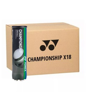 180TB-CS4EX1 Caja con 18 tubos de 4 pelotas cada uno, modelo Yonex Championship.