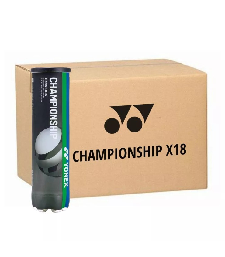 Box of 18 tubes of 4 Yonex Championship balls.
