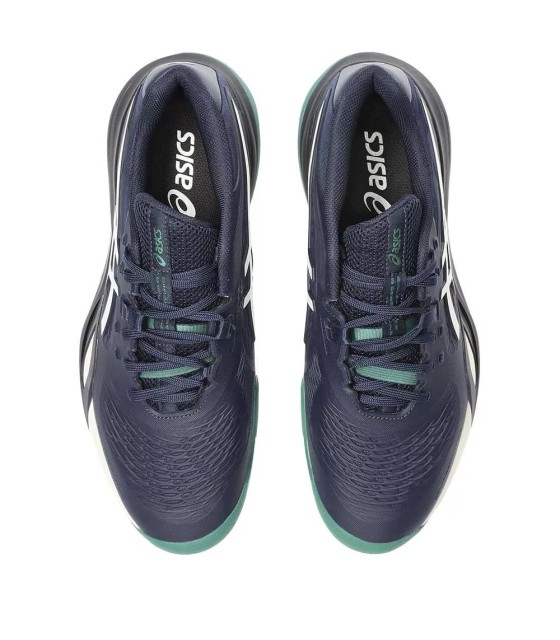 Chaussures Asics Gel Resolution X Clay Bleu Nuit Vert