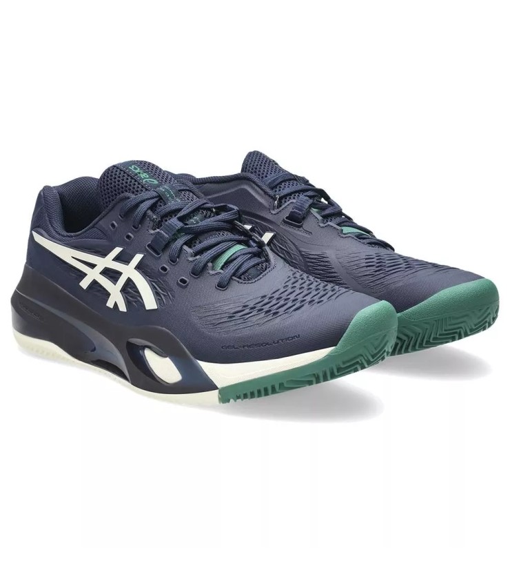 Chaussures Asics Gel Resolution X Clay Bleu Nuit Vert