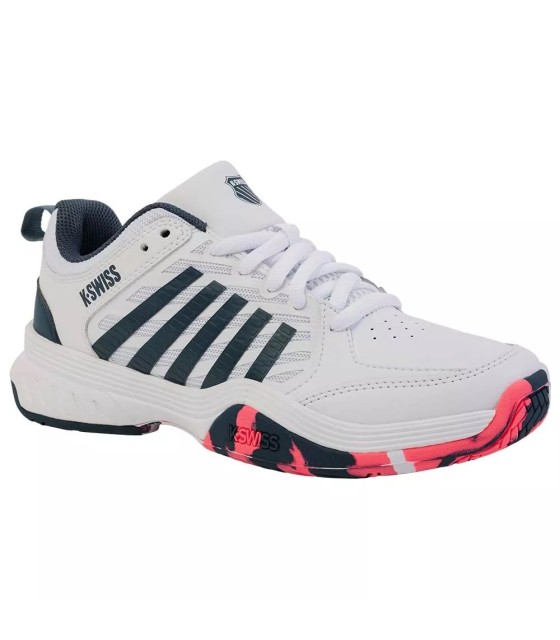 Chaussures K-Swiss Court Express 2 Junior Blanc Bleu Marine