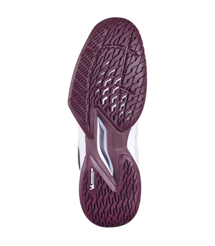 Chaussures Babolat Jet Tere 2 pour Tous Types de Surfaces Blanc Bordeaux