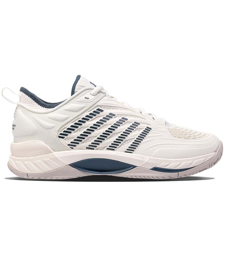 Chaussures K-Swiss Hypercourt Supreme 2 Blanc Bleu Pétrole | Ipontennis