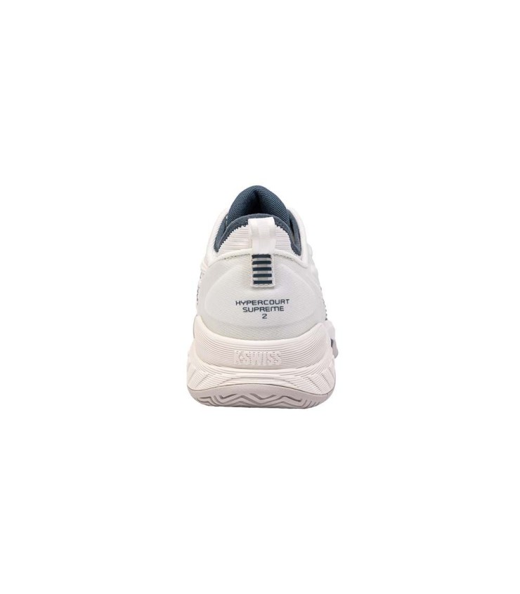 Chaussures K-Swiss Hypercourt Supreme 2 Blanc Bleu Pétrole | Ipontennis