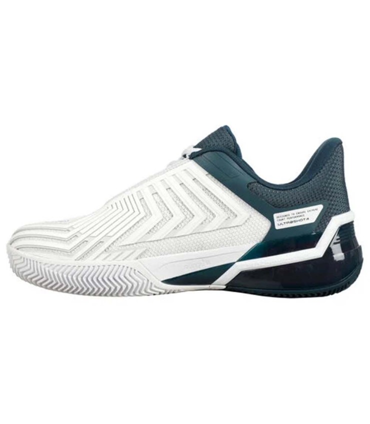 K-Swiss Ultrashot 4 Clay White Petrol Blue Shoes | IPONTENNIS