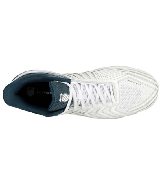 K-Swiss Ultrashot 4 Clay White Petrol Blue Shoes | IPONTENNIS