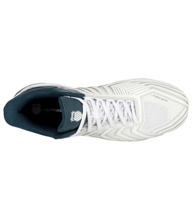 Chaussures K-Swiss Ultrashot 4 Clay Blanches Bleu Pétrole | IPONTENNIS