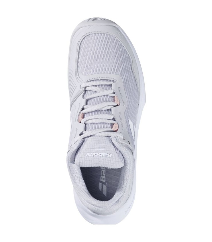 Chaussures de tennis Babolat SFX 4 All Court pour femme en blanc et argenté
