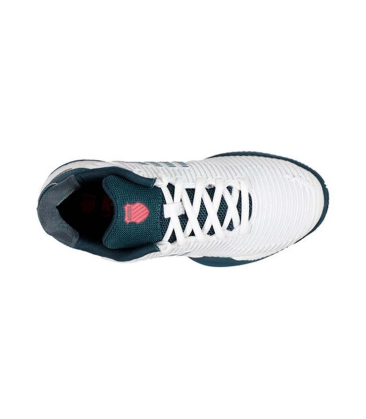 K-Swiss Hypercourt Express 2 Junior White Navy Blue Shoes | IPONTENNIS